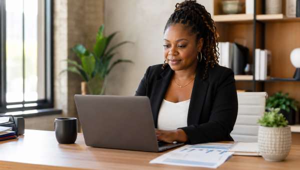 Bright and airy office workspace